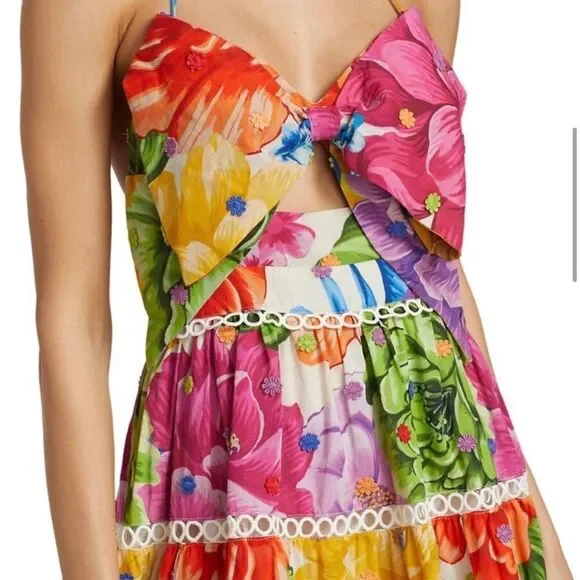 FARM Rio Rainbow Chita Flower Midi Dress